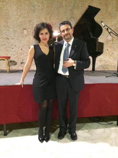 La pianista Maria Semeraro con il compositore Francesco Marino 