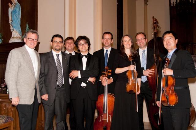 alcuni musicisti della Windsor Symphony Orchestra con Francesco Marino e Giovanni Valle